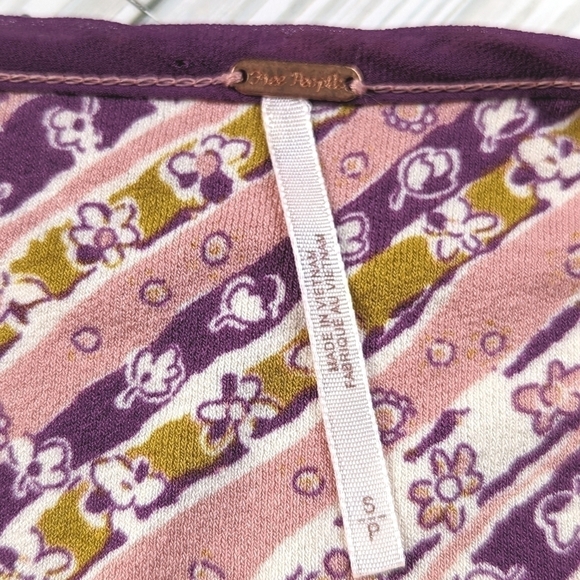 Free People Phoebe Printed Jersey Maxi Wrap Dress in Peach Combo Size Small NWT - Picture 9 of 11